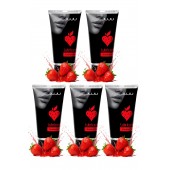 Набор из 5 съедобных лубрикантов JUJU со вкусом клубники - JuJu - купить с доставкой в Химках