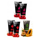 Набор из 5 съедобных лубрикантов JUJU (клубника х 2, малина х 2, тропические фрукты) - JuJu - купить с доставкой в Химках