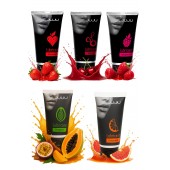 Набор из 5 съедобных лубрикантов JUJU (клубника, малина, тропические фрукты, вишня, грейпфрут) - JuJu - купить с доставкой в Химках