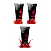 Набор из 3 съедобных лубрикантов JUJU (клубника, малина, вишня) - JuJu - купить с доставкой в Химках