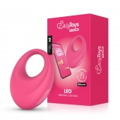 Розовое интерактивное эрекционное виброкольцо Leo - Easy toys - в Химках купить с доставкой