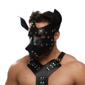 Черная кожаная маска «Собака» - Crazy Handmade - купить с доставкой в Химках