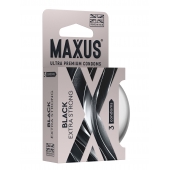 Черные утолщенные презервативы MAXUS Extra Strong с железным кейсом - 3 шт. - Maxus - купить с доставкой в Химках
