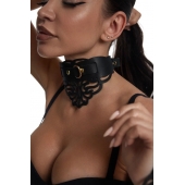 Фигурный чокер с узорами и золотистой фурнитурой - Crazy Handmade - купить с доставкой в Химках