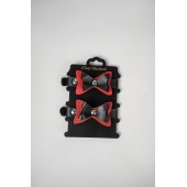 Черно-красные кожаные наручники с бантиками - Crazy Handmade - купить с доставкой в Химках