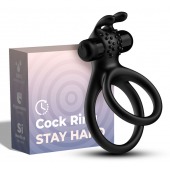 Черное эрекционное виброкольцо с подхватом мошонки Stay Hard - Boys of Toys - в Химках купить с доставкой