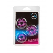 Набор из 3 лиловых эрекционных колец различной формы - Erowoman-Eroman - в Химках купить с доставкой