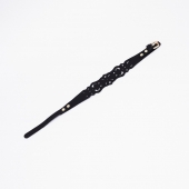 Черный ажурный чокер с золотистой фурнитурой - Crazy Handmade - купить с доставкой в Химках