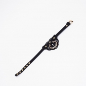 Черный чокер с клепками и золотистой фурнитурой - Crazy Handmade - купить с доставкой в Химках