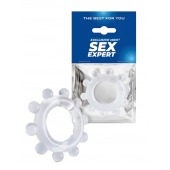 Прозрачное эрекционное кольцо со стимулирующими шариками - Sex Expert - в Химках купить с доставкой