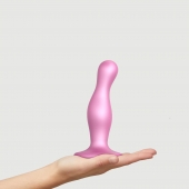 Розовая насадка Strap-On-Me Dildo Plug Curvy size M - Strap-on-me - купить с доставкой в Химках