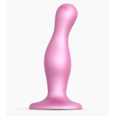 Розовая насадка Strap-On-Me Dildo Plug Curvy size M - Strap-on-me - купить с доставкой в Химках