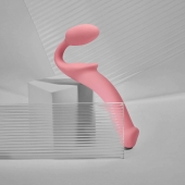 Розовый безремневой страпон Strap-on-me Semi-Realistic Bendable Strap-On size XL - Strap-on-me - купить с доставкой в Химках