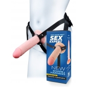 Мужской полый страпон на регулируемых ремешках - 22 см. - Sex Expert - купить с доставкой в Химках