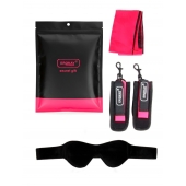 Черно-розовый эротический набор: маска, наручники и повязка - Erokay - купить с доставкой в Химках