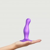 Фиолетовая насадка Strap-On-Me Dildo Plug Curvy size S - Strap-on-me - купить с доставкой в Химках