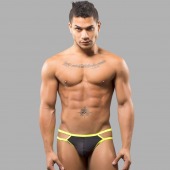 Черные мужские трусы-стринги с 2 боковыми бретелями - Romeo Rossi купить с доставкой