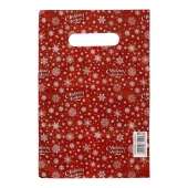 Красный подарочный новогодний пакет с вырубной ручкой (20х30 см) - Сима-Ленд - купить с доставкой в Химках