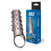 Дымчатая насадка на пенис с шипами и выпуклостями - 12 см. - Sex Expert - в Химках купить с доставкой