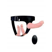 Женский страпон с 3 насадками и вибрацией - Erowoman-Eroman - купить с доставкой в Химках