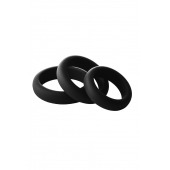 Набор из 3 черных эрекционных колец Smooth Silicone Cockring Pack - Dream Toys - в Химках купить с доставкой