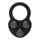 Черное эрекционное кольцо с утяжелителями - Dream Toys - в Химках купить с доставкой