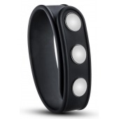 Черное эрекционное кольцо на кнопках - Blush Novelties - в Химках купить с доставкой