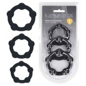 Набор из 3 эрекционных колец Beaded Silicone Cockring Set - Shots Media BV - в Химках купить с доставкой