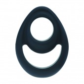 Черное эрекционное кольцо Double Ergo Silicone Cockring - Shots Media BV - в Химках купить с доставкой