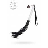 Плеть с белой рукоятью и чёрными хлыстами - 50 см. - Pecado - купить с доставкой в Химках