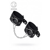 Черные оковы из толстой кожи с люверсами - Pecado - купить с доставкой в Химках