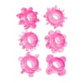 Набор из 6 розовых эрекционных колец с различным рельефом - Erowoman-Eroman - в Химках купить с доставкой