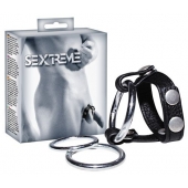 Подхват для мошонки с 3 съемными эрекционными кольцами Leder-Riemen - Orion - в Химках купить с доставкой