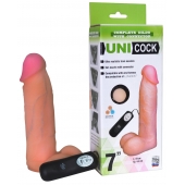 Фаллическая насадка Харнесс UNICOCK 7  с вибрацией - 19 см. - LOVETOY (А-Полимер) - купить с доставкой в Химках