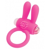 Розовое эрекционное виброкольцо A-toys с ушками - A-toys - в Химках купить с доставкой