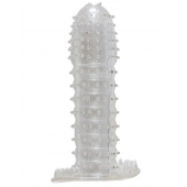 Гелевая прозрачная насадка c шипами - 12 см. - Toyfa Basic - в Химках купить с доставкой