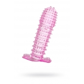 Гелевая розовая насадка с шипами - 12 см. - Toyfa Basic - в Химках купить с доставкой