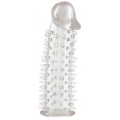 Прозрачная насадка на половой член с закрытой головкой и шипами - 12,5 см. - Toyfa Basic - в Химках купить с доставкой