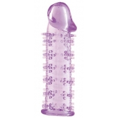 Гелевая фиолетовая насадка на фаллос с шипами - 12 см. - Toyfa Basic - в Химках купить с доставкой