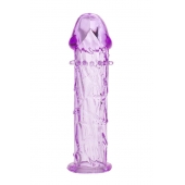 Гладкая фиолетовая насадка с усиками под головкой - 12,5 см. - Toyfa Basic - в Химках купить с доставкой