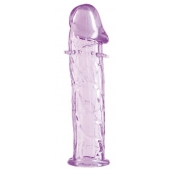 Гладкая фиолетовая насадка с усиками под головкой - 12,5 см. - Toyfa Basic - в Химках купить с доставкой