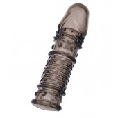 Дымчатая закрытая насадка ToyFa XLover с чешуйками и пупырышками - 13,5 см. - ToyFa - в Химках купить с доставкой