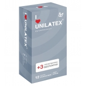 Презервативы с рёбрами Unilatex Ribbed - 12 шт. + 3 шт. в подарок - Unilatex - купить с доставкой в Химках
