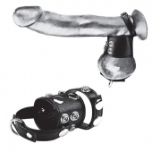 Утяжка на пенис и мошонку Cock Ring With 1.5  Ball Stretcher And Optional Weight Ring - BlueLine - купить с доставкой в Химках