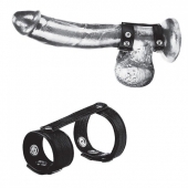Утяжка на пенис с клёпками Duo Snap Cock And Ball Ring - BlueLine - купить с доставкой в Химках