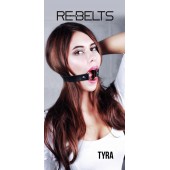 Чёрный кожаный чокер-кляп Tyra Black - Rebelts - купить с доставкой в Химках