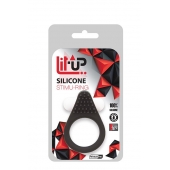 Чёрное эрекционное кольцо LIT-UP SILICONE STIMU RING 1 BLACK - Dream Toys - в Химках купить с доставкой