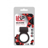 Чёрное эрекционное виброкольцо LIT-UP SILICONE STIMU RING 3 BLACK - Dream Toys - в Химках купить с доставкой