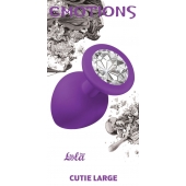 Большая фиолетовая анальная пробка Emotions Cutie Large с прозрачным кристаллом - 10 см. - Lola Games - купить с доставкой в Химках