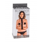 Ошейник с длинной лентой и наручниками Strap Bondage Kit Plus Size - Lola Games - купить с доставкой в Химках